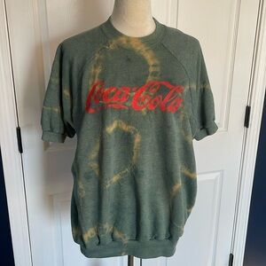 Vintage Upcycled Coca-Cola Short Sleeved Sweatshirt Tie-dyed